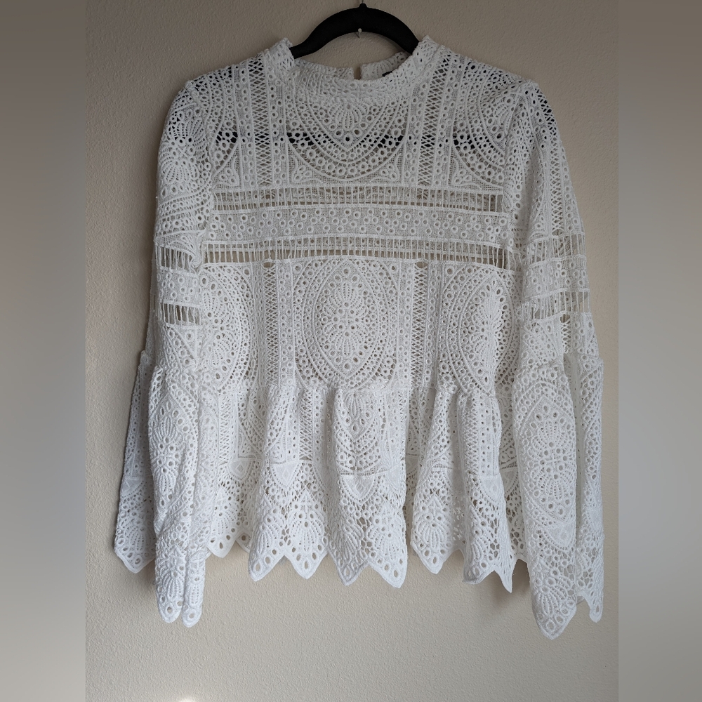 Boohoo White Lace Top